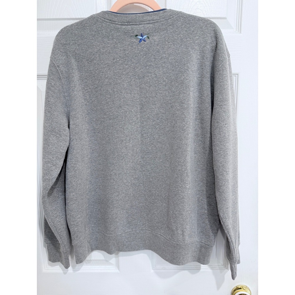 Y2K Vintage Embroidered Floral Butterfly Sweatshirt Gray XL Grandma Core - Picture 4 of 4
